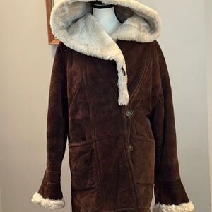 J Percy for Marvin Richards Dark Brown Teddy Jacket with Cream Trim